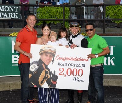Irad Ortiz Jr., jockey, 2000 primeros, Glamber´s Fallacy, jueves, 15 de septiembre de 2018, Allowance, Belmont Park. Foto: Coglaniese Photo