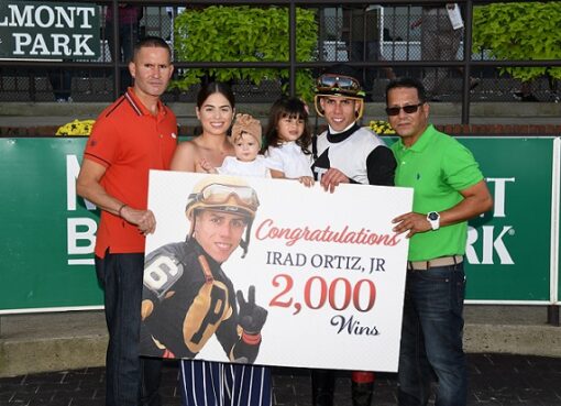 Irad Ortiz Jr., jockey, 2000 primeros, Glamber´s Fallacy, jueves, 15 de septiembre de 2018, Allowance, Belmont Park. Foto: Coglaniese Photo