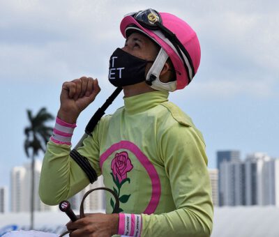 Wild Cat West, horse, Jinete José Morelos, Maiden Claming, domingo, 4 de abril de 2021, Gulfstream Park. Foto: Coglianese Photo