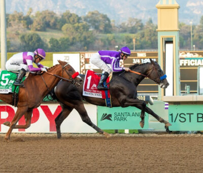 Under The Stars, Horses, Pioneerof The Nile, Santa Ynez Stakes, sábado, 8 de enero de 2022, Santa Anita Park. Foto: Benoit Photo
