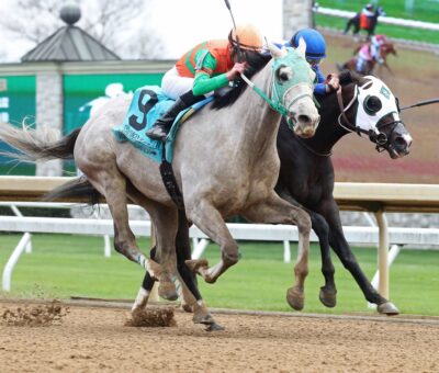 Here Mi Song, horse, Nathan Hayden, Commonwealth Stakes, sábado, 8 de abril de 2023, Keeneland. Foto: Coady Photo