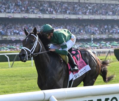 Up To The Mark, horse, Repole Stable, Resorts World Casino Manhattan Stakes, Belmont Stakes Day, sábado, 10 de junio de 2023, Belmont Park. Foto: Coglianese Photo & Chelsea Durand