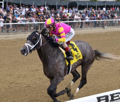 Charge It, horse, Whisper Hill Farm, Suburban Stakes, sábado, 8 de julio de 2023, Belmont Park. Foto: Coglianese Photo & Chelsea Durand