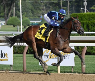 Brightwork, horse, Outwork, Adirondack Stakes, domingo, 6 de agosto de 2023, Saratoga. Foto: Coglaniese Photo