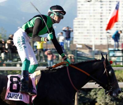 Zajarova, horse, Haras Porta Pía, Clásico Mil Guineas, sábado, 26 de agosto de 2023, Hipódromo de Chile. Foto: Jaime Cortés