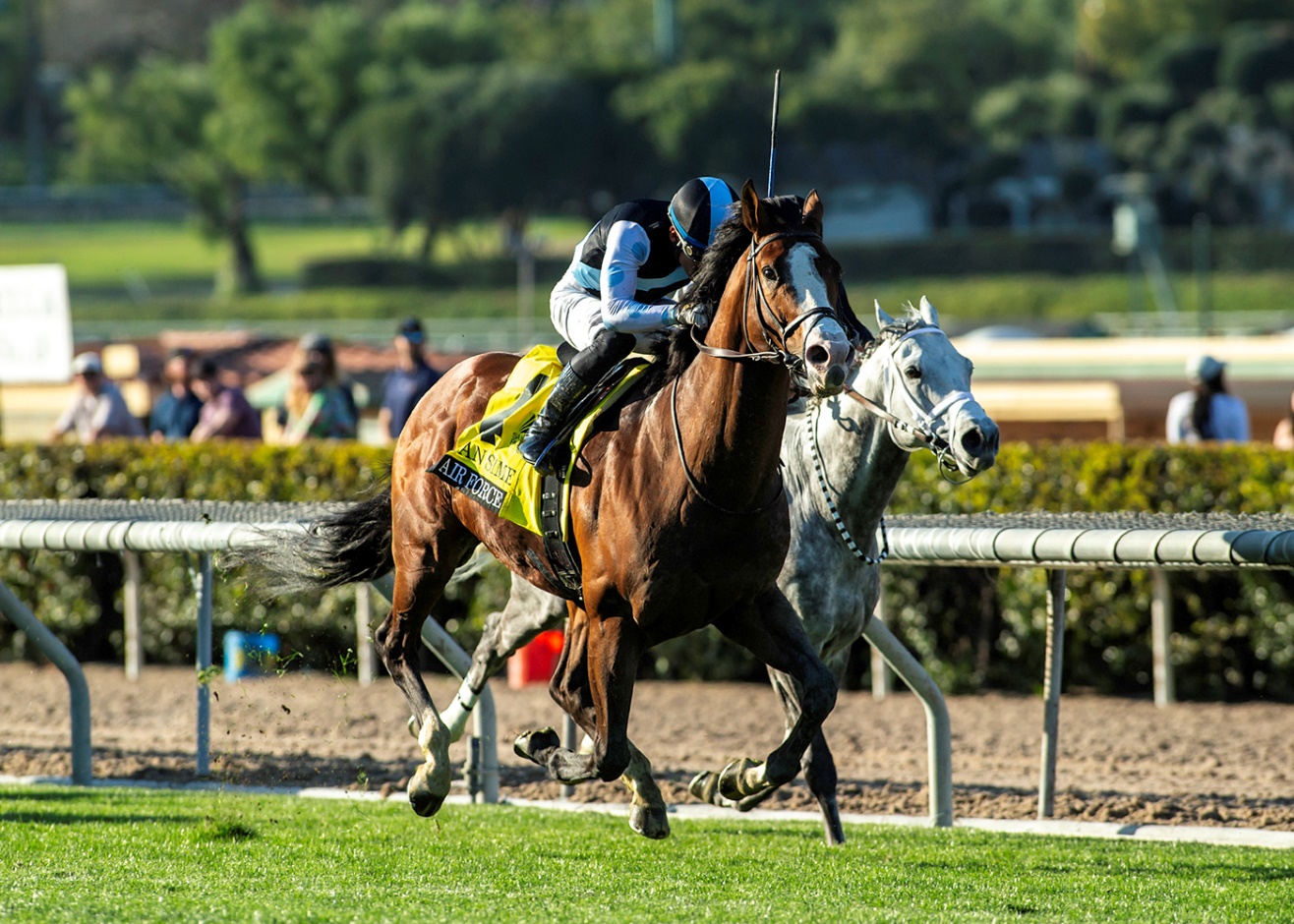 Air Force Red, horses, Air Force Blue, San Simeón, sábado, 8 de marzo de 2025, Santa Anita Park. Foto: Benoit Photo