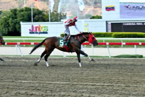 Tuco Salamanca, horse, Equal Stripes, Clásico Federico Carmona Perera, domingo, 13 de abril de 2025, La Rinconada. Foto: José Antonio Aray