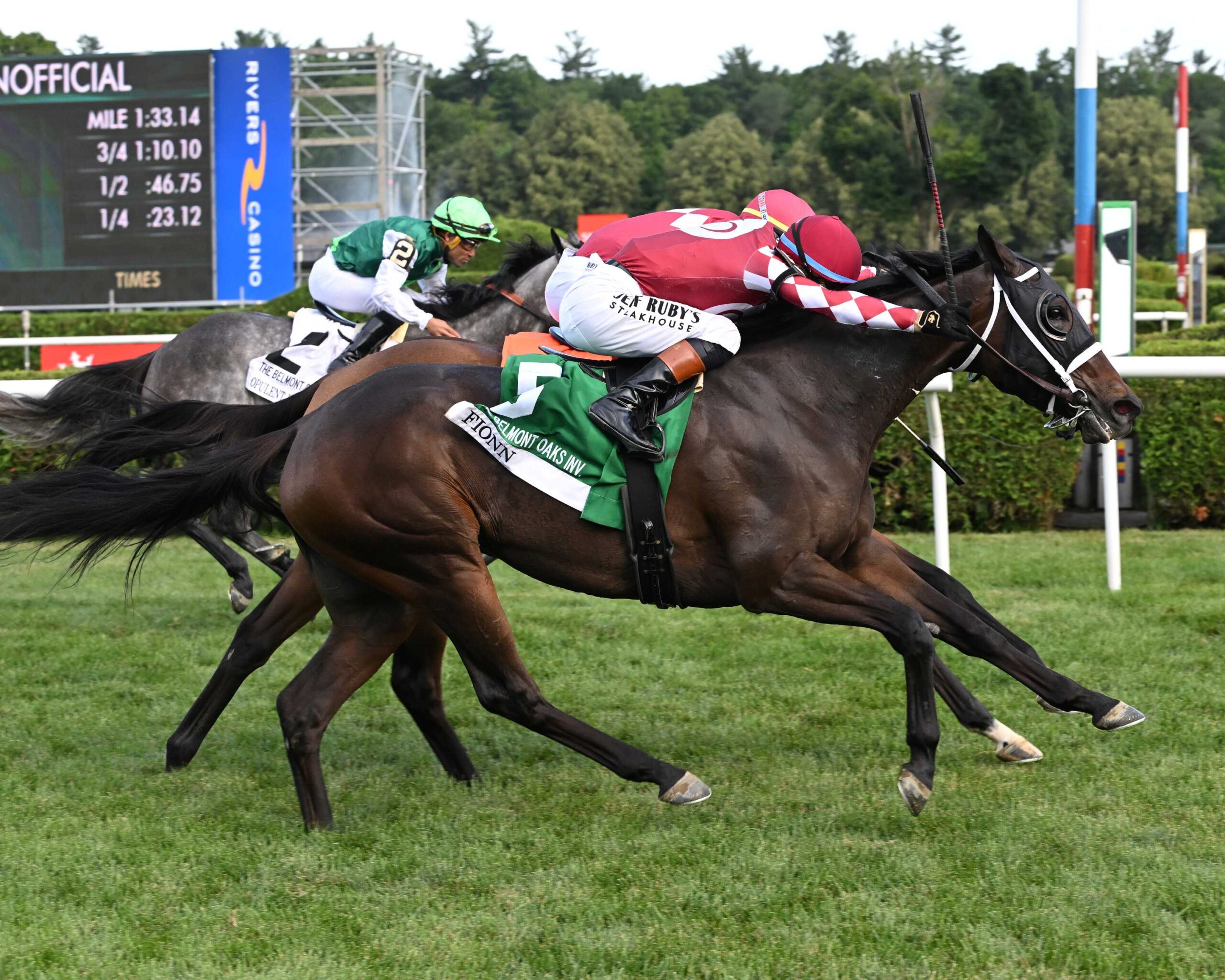 Fionn, horse, Twirling Candy, Belmont Oaks Invitational Stakes, sábado, 5 de julio de 2025, Saratoga. Foto: Coglianese Photo
