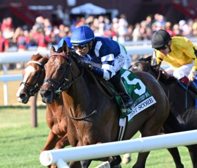 Test Score, horse, Lookin At Lucky, Derby Invitational, viernes, 4 de julio de 2025, Belmont Park. Foto: Coglianese Photo &Chelsea Durand