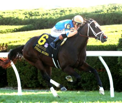 Final Score, potro hijo de, Not This Time en Precious Dixie por Bernardini, con una partida promedio, se movió rápido para ir a señalar el camino en las primeras de cambio, cubrió los 400, los 800 y los 1200, dominando con un rival a su costado generando presión, giró la última curva e ingresó a la recta final, el primer puesto con claridad por la línea tres, en los últimos 200, seguía firme en la punta, en los 100 finales, mantenía el paso fuerte para irse franco hacía, para así ganar de punta a punta y por un cuerpo y un ¼, en el Castle Key Bourbon Stakes