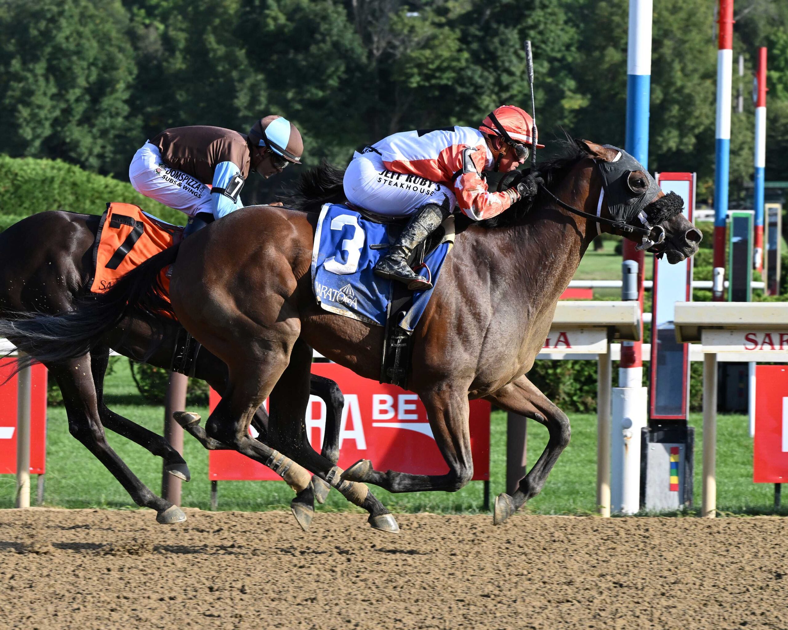 Starship Lizzy, horse, Javier Castellano, 6000 primeros, miércoles, 26 de agosto de 2026, Saratoga. Foto: Coglaniese Photo