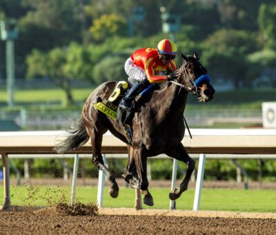 Explora, horses, Blame, Oak Leaf Stakes, sábado, 4 de octubre de 2025, Santa Anita Park. Foto: Benoit Photo
