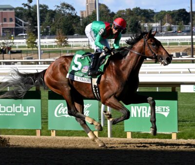 U. S. S. Valor, horse War Of Will, Champagne Stakes, sábado, 3 de octubre de 2026, Belmont Park. Foto: Coglaniese Photo